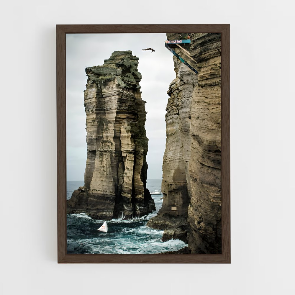 Poster Red bull sauter – affiche Plongeon de falaise (vue 5)